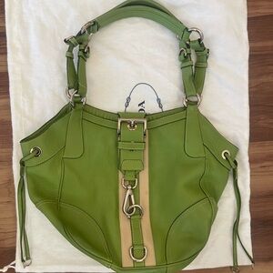 Prada Green Leather Shoulder Bag